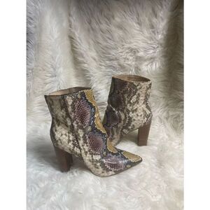 Steve Madden Synthetic Snake-Print Multi Color pointed Toe Ankle Boots SZ10M